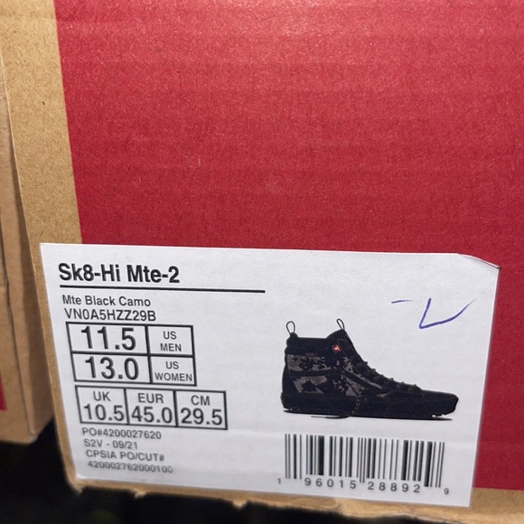 New Vans Sk8 Hi Mte 2 Black Camo Camouflage Sneakers - Picture 9 of 9